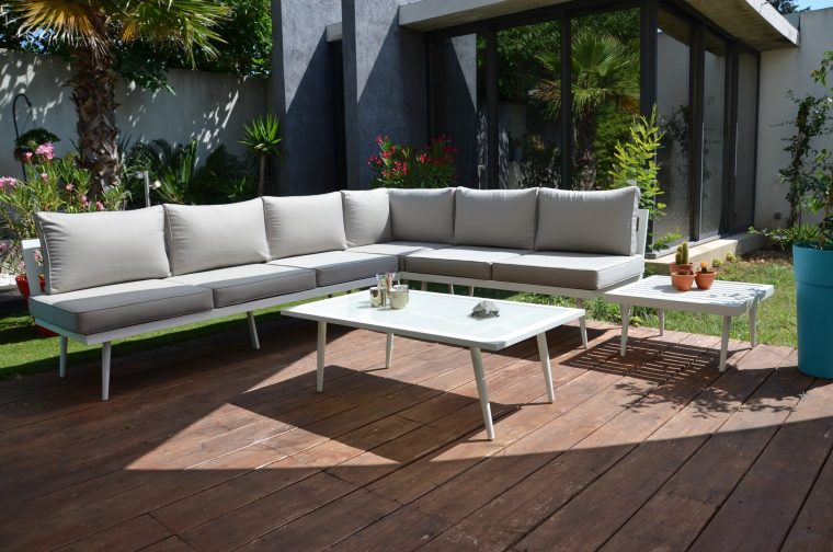 salon de jardin bas blanc