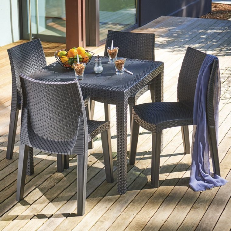 chaises de jardin anthracite
