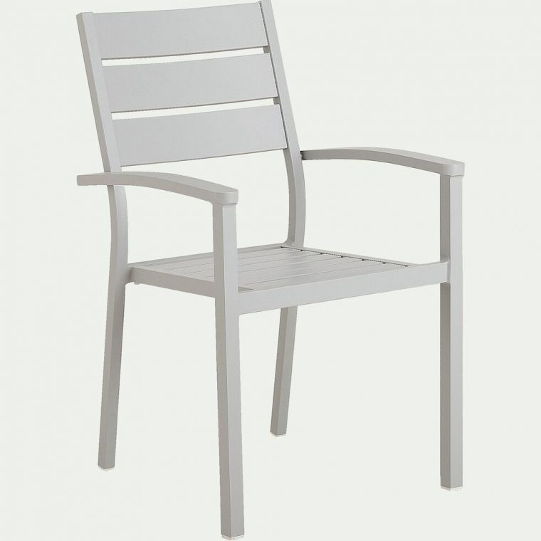 chaise jardin aluminium gris