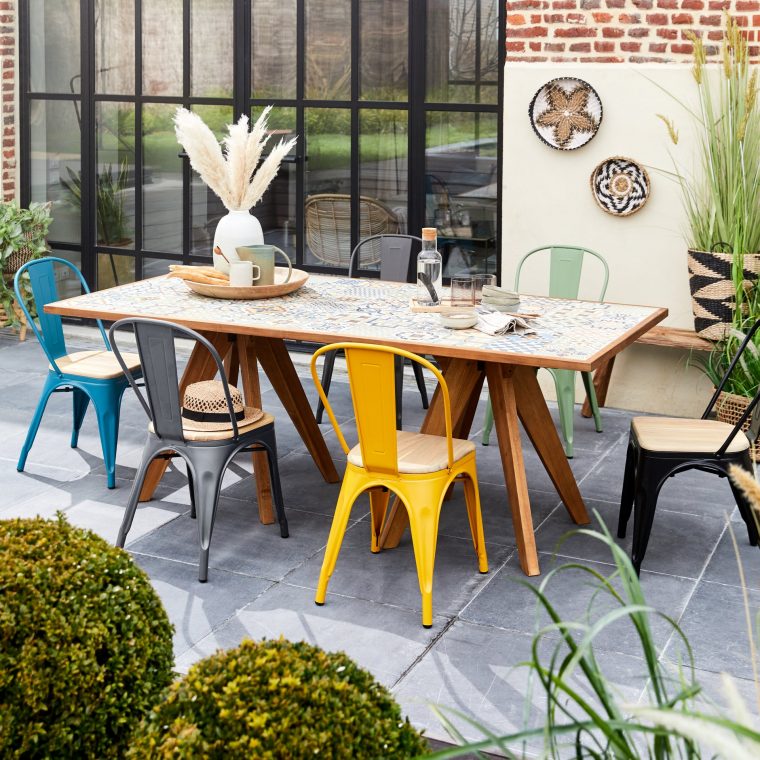 table de jardin plateau ceramique