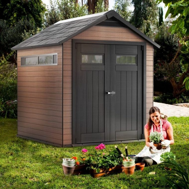 abri de jardin composite 3x3 toit plat contemporain