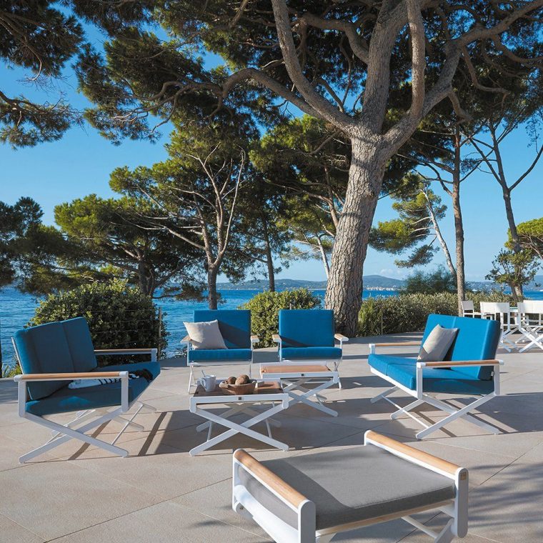 salon de jardin bleu