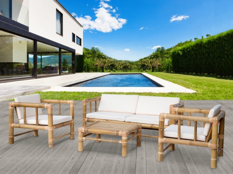 salon de jardin en bambou pas cher