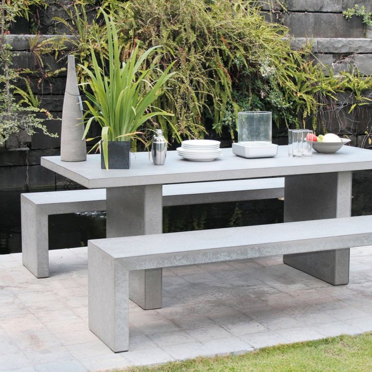 table de jardin effet beton