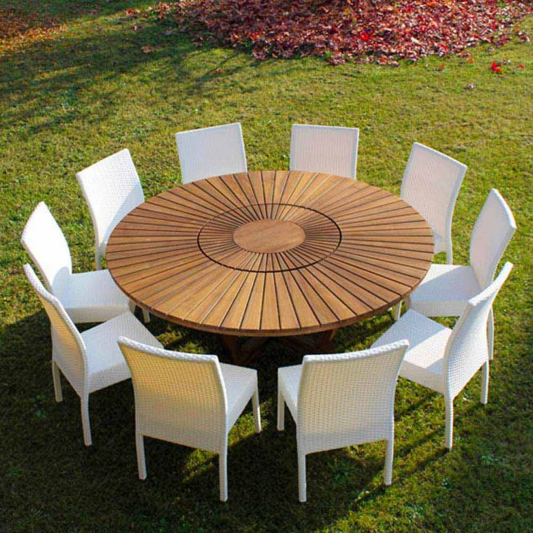 table jardin bois ronde