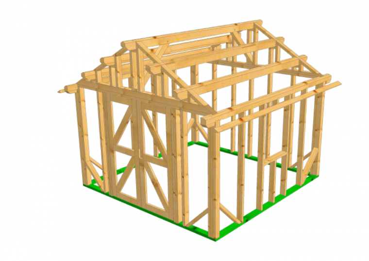 charpente cabane de jardin