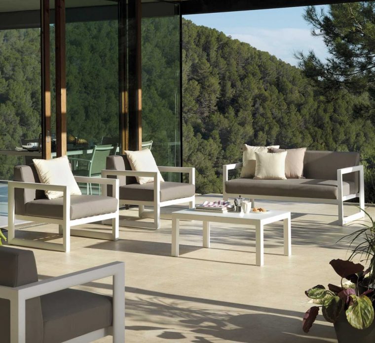 salon de jardin aluminium bois