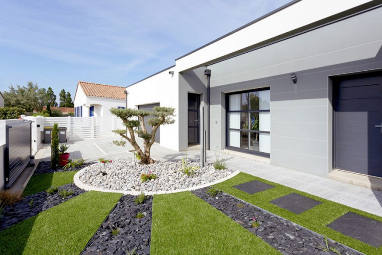entree maison jardin zen