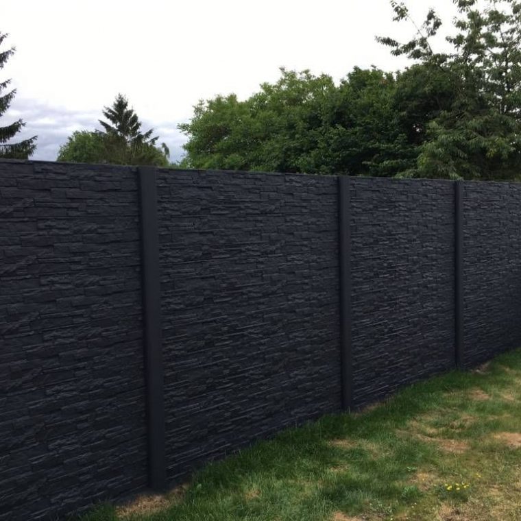 cloture jardin beton imitation pierre