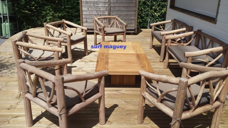 salon jardin bois flotte