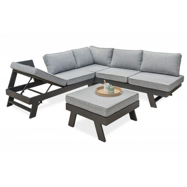 salon d'angle de jardin aluminium