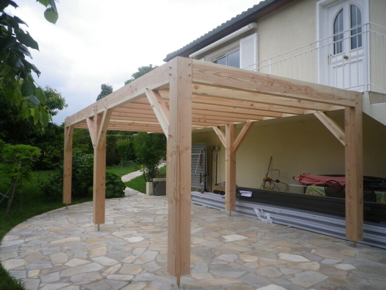 Abri De Terrasse Pergola Bois toit Plat Idees