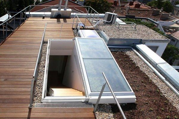 Acces toit Terrasse Roof Access Sliding Roof Hatch Wooden Deck Roof top Desing