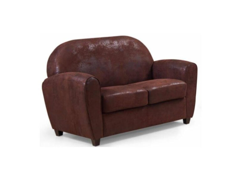 Canapé 2 Places Convertible Conforama Canapé Club Bufallo 2 Places En Microfibre Vintage Marron