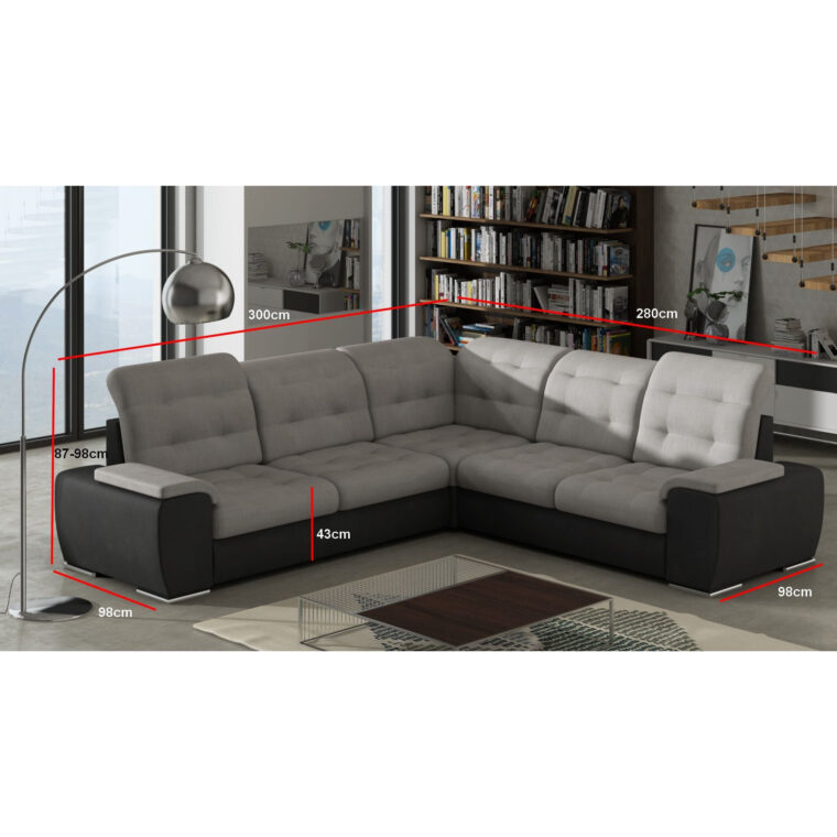 Canapé 5 Places Canapé D Angle Gauche Convertible 5 Places En Tissu Rouge