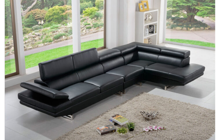 Canapé 5 Places Canapé Tendance En Cuir Noir Milano 5 Places Teck In Home