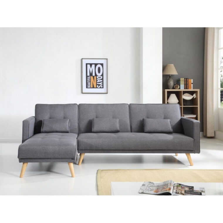 Canapé Angle Convertible Scandinave Scandinave Canapé D Angle Réversible Convertible Gris