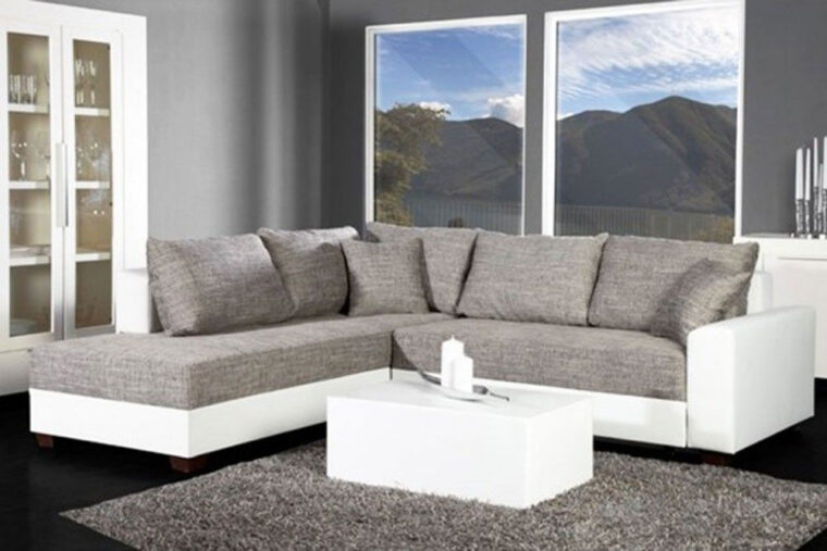 Canape Angle Convertible solde Canapé D Angle Convertible Blanc Gris Vigo