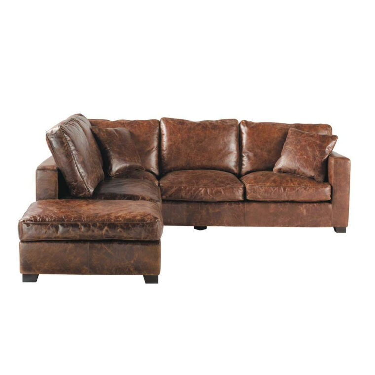 Canape Angle Cuir Marron Canapé D Angle 5 Places En Cuir Marron Stanford