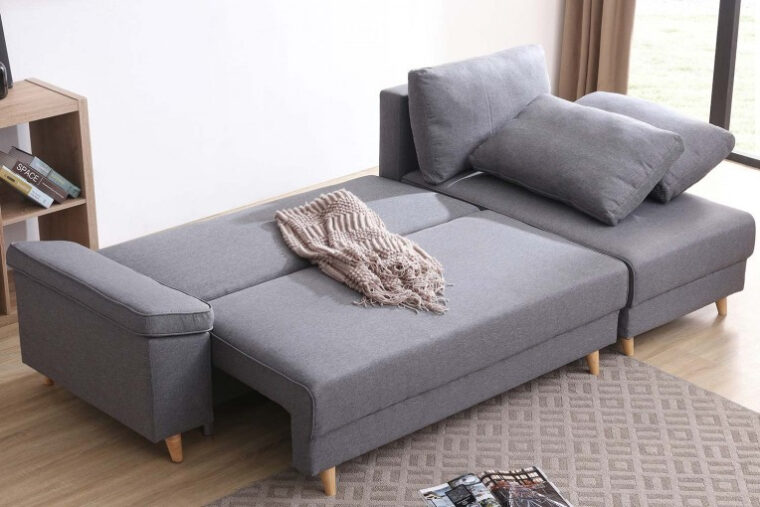 Canapé Angle Scandinave Convertible Canapé D Angle Scandinave Convertible 4 Personnes Gris