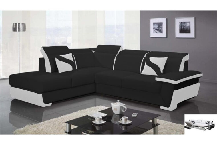 Canapé Blanc Convertible Canapé D Angle En Cuir Pu Zoé Convertible Canapés D