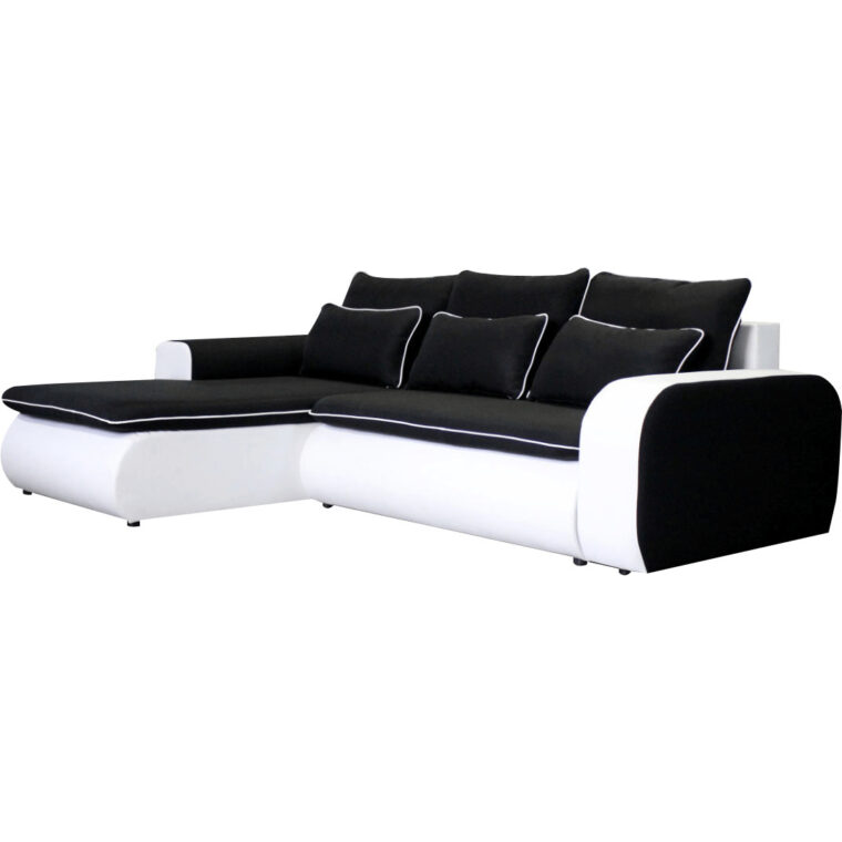 Canapé Blanc Convertible Salon – Canapé D’angle 3 Places Convertible En Tissu Noir Canapé Blanc Convertible Salon – Canapé D’angle 3 Places Convertible En Tissu Noir