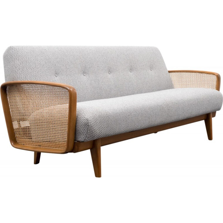 Canapé Convertible Bois Canapé Convertible 2 Places En Bois Massif Et Tissu Gris