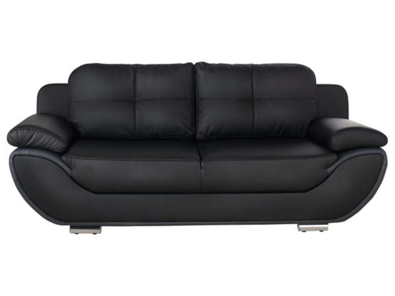 Canapé fixe convertible 3 places PACORA coloris noir gris