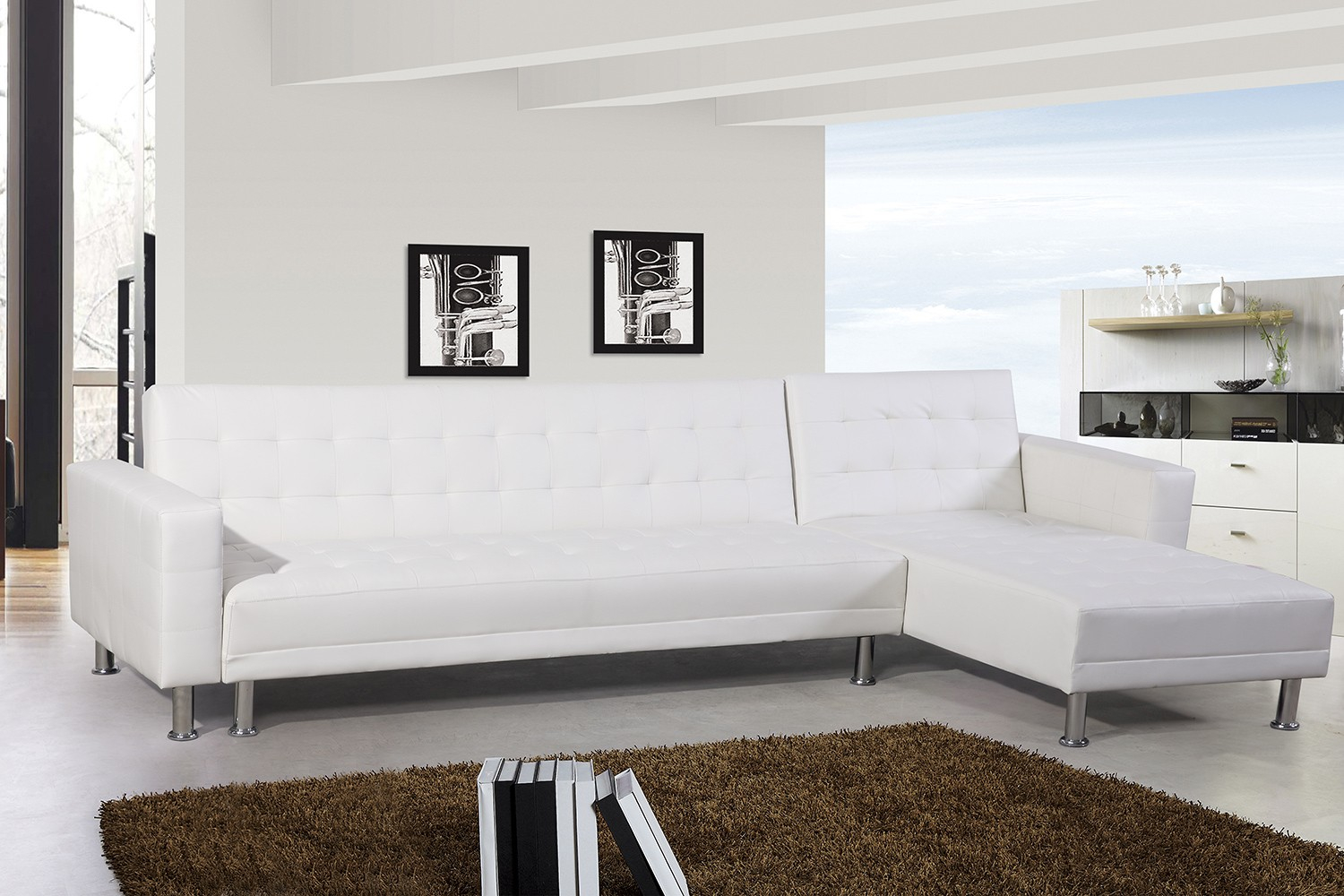 Canapé Cuir Blanc Convertible Canapé D Angle Design isis 5 Places Simili Cuir Blanc