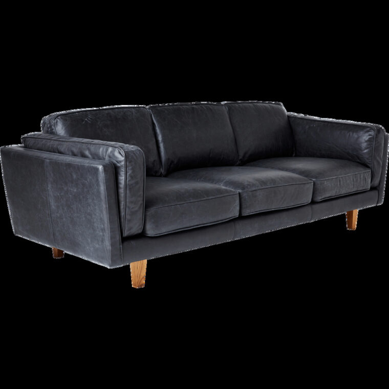 Canapé Cuir Vachette Canapé 3 Places Fixe En Cuir De Vachette Noir Brooklyn