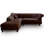 Canapé D Angle Marron Canapé D Angle Droit En Velours Marron Chesterfield