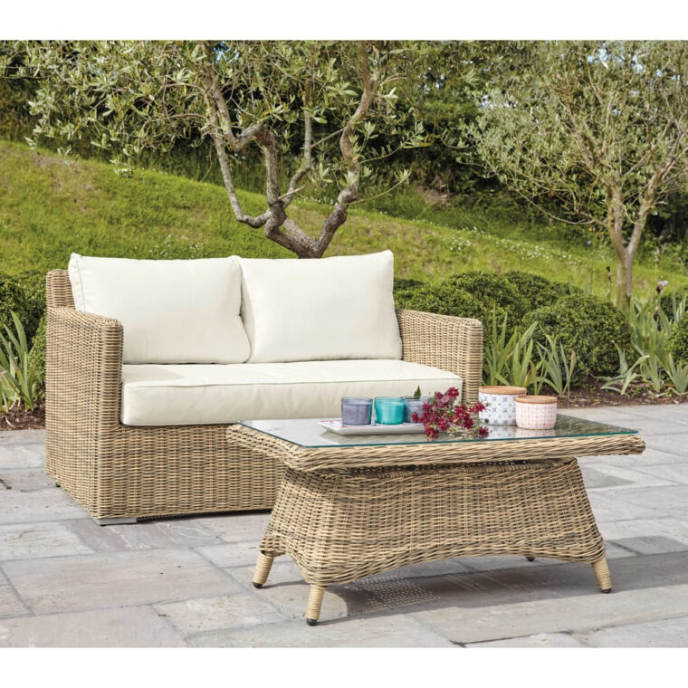 Canape De Jardin Resine Canapé De Jardin 2 Places En Résine Tressée Et Coussins