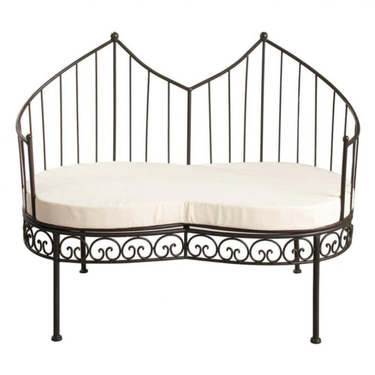 Canapé En Fer forgé Banquette 2 Places En Coton Et Fer forgé Marron Essaouira
