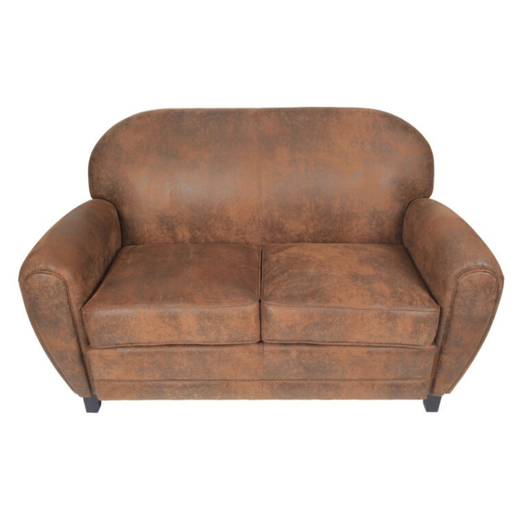Canapé En Microfibre Canapé Club 2 Places En Microfibre Marron Trendy Homes