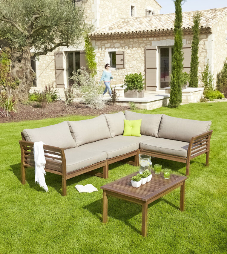 Canapé Jardin Bois Salon D Angle D Extérieur En Bois Canapé Et Table Basse