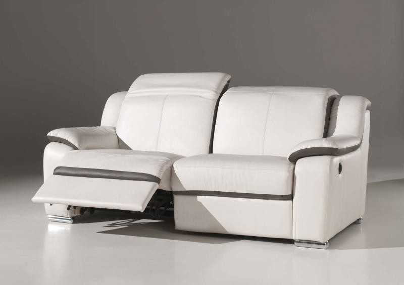 Canape Relax Moderne Canapé 3 Places Confort électrique En Cuir Blanc &quot;eclair&quot;
