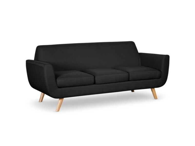 Canapé Scandinave Noir Canapé Scandinave 3 Places Danube Tissu Noir Vente De