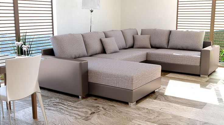 Canape Taupe Tissu Canapé D Angle Convertible En Pu Taupe Et Tissu Taupe