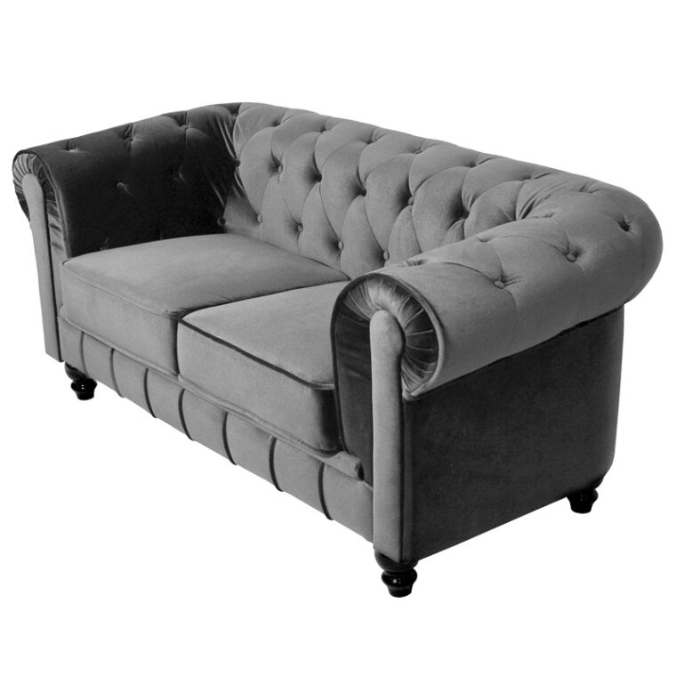 Canapé Velours Gris Deco In Paris Canape 2 Places Velours Gris Chesterfield