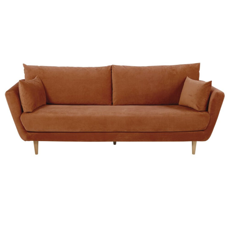 Canapé Velours orange Canapé 3 Places En Velours orange écureuil Prague Elium Canapé Velours orange Canapé 3 Places En Velours orange écureuil Prague Elium