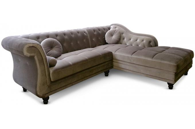 Canapé Velours Taupe Canapé D Angle Brittish Velours Taupe Style Chesterfield