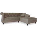 Canapé Velours Taupe Canapé D Angle Droit Empire Velours Taupe Style Chesterfield