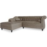 Canapé Velours Taupe Canapé D Angle Gauche Empire Velours Taupe Style Chesterfield