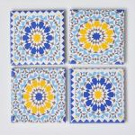 Carreaux De Céramique Céramique Carreaux sous Verres Sevilla Bleu Et Jaune Par