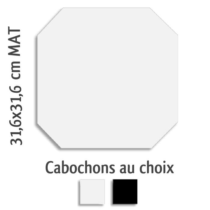 Carrelage Blanc Mat Carrelage Octogonal 30x30 Blanc Mat Et Cabochons Boite