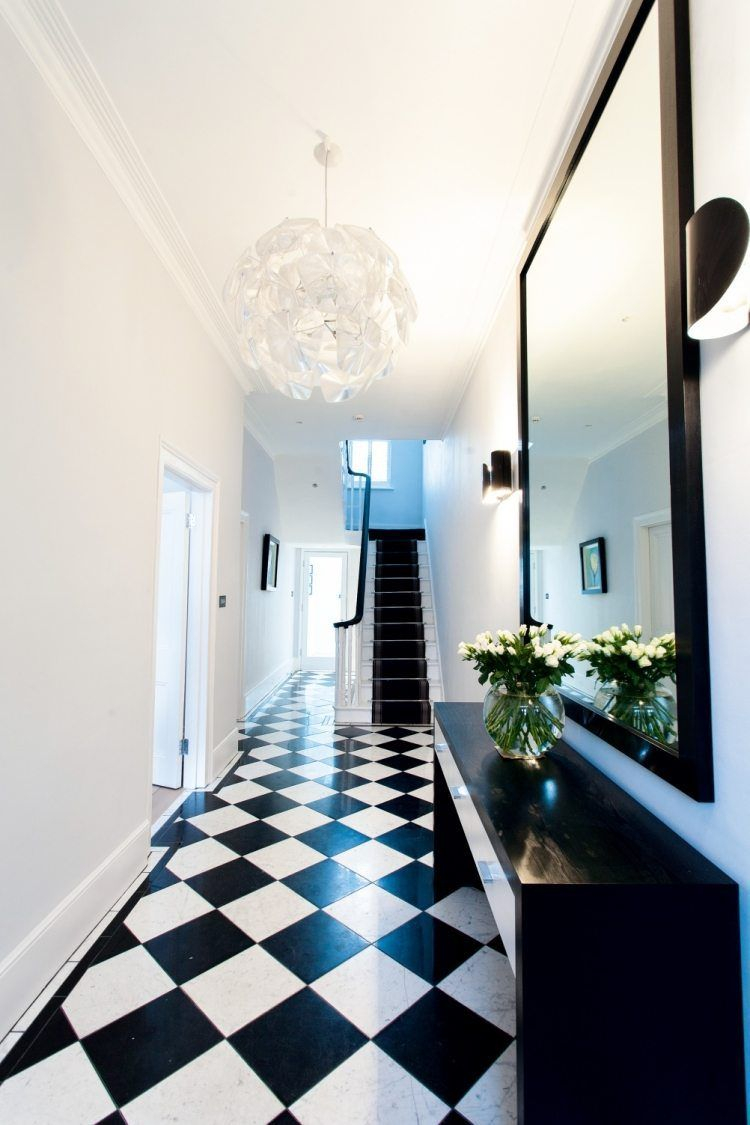 Carrelage Damier Noir Et Blanc Decoration Couloir Avec Faience