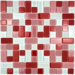 Carrelage Mosaique sol Carrelage Verre Salle De Bain sol Mur Cubic Rouge
