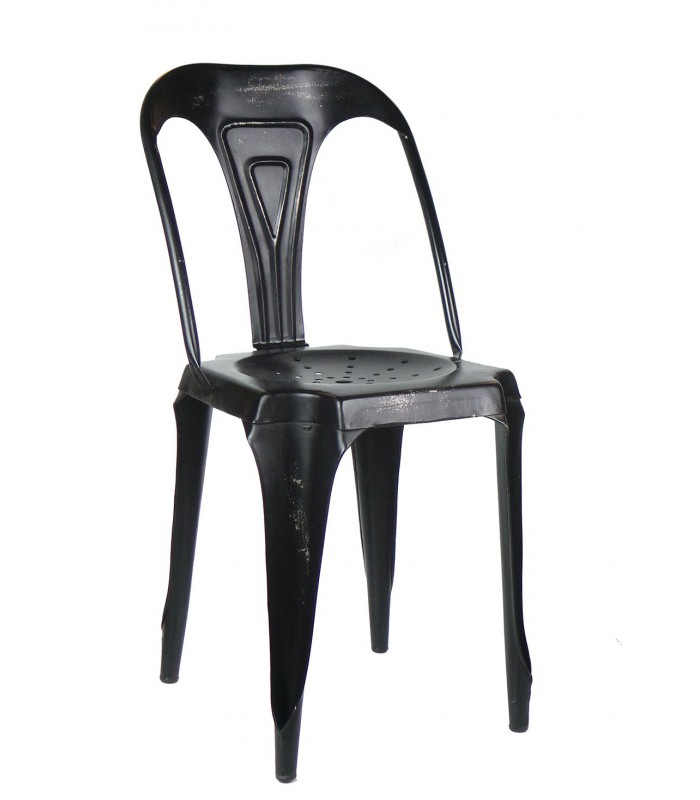 Chaise Metal Couleur Chaise Style Industriel En Métal Vintage Noir Wadiga