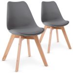 Chaise Style Scandinave Lot De 2 Chaises Style Scandinave Bovary Gris Achat