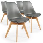 Chaise Style Scandinave Menzzo Lot De 4 Chaises Style Scandinave Bovary Gris